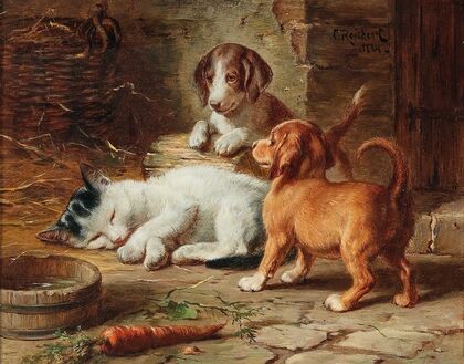 The Puppies Are Awake (1884)