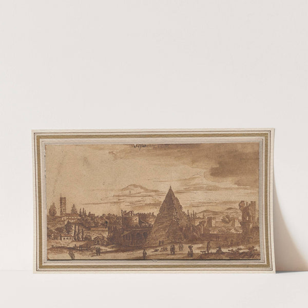 The Pyramid of Cestius, Rome (c. 1650–80) by Michiel van Overbeek