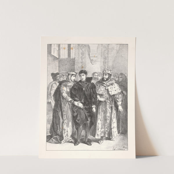 The Queen attempts to console Hamlet (Act I, scene ii) (1864) by Eugène Delacroix