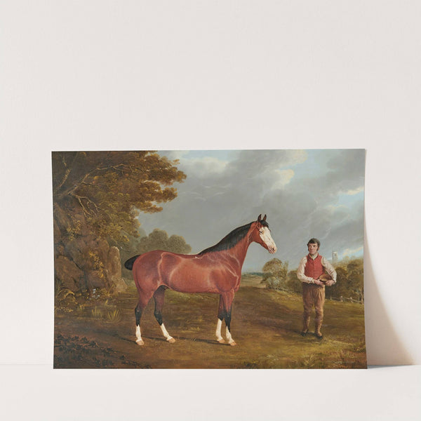 The racehorse 'Whiteface' with groom J. Gilham by John Frederick Herring Snr.