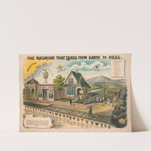 The railroad that leads from earth to hell (1894) by Andrew B. Graham, Lith.