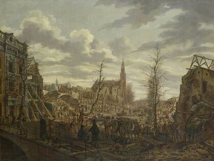The Rapenburg, Leiden, three Days after the Explosion of a Powder Ship on 12 January 1807 (1807)