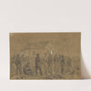 The rebel dodge to cover the retreat into Virginia. Flag of truce to look after the wounded by Alfred Rudolph Waud