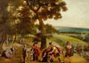 The Reconciliation of Jacob and Esau in and Extensive Wooded Landscape