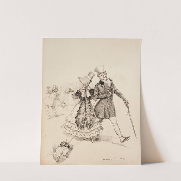 The Republican presidential nomination for 1904, depicted as a woman, walks with Theodore Roosevelt but flirts with Senator Hanna (1904) by William Henry Walker