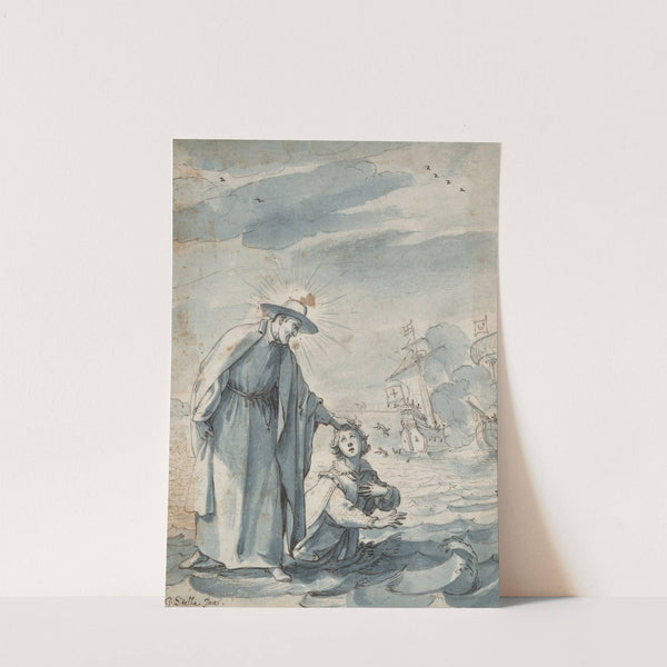 The Rescue of the Sailor Andrea, preparatory study for an egraving by Christian Sas by Jacques Stella