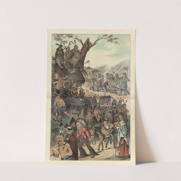 The resistless march of reform – the ‘hostiles’ must go! (1885) by Frederick Burr Opper