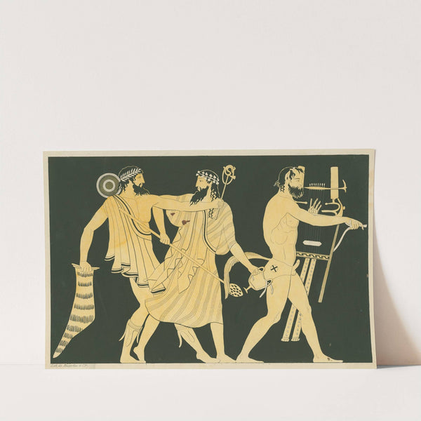 The return of Hephaestus to Olympus, with Dionysus and satyr (1844-1861) by A. Rey