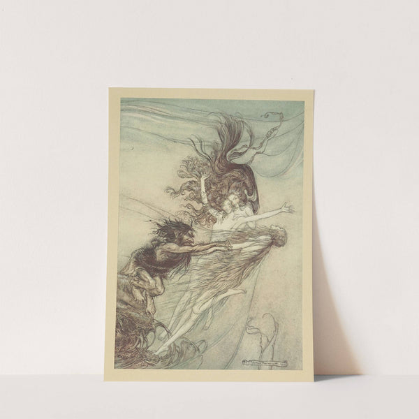 The Rhine-Maidens teasing Alberich (1910) by Arthur Rackham