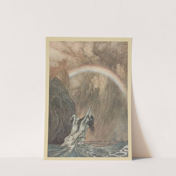 ‘The Rhine’s fair children, bewailing their lost gold, weep’ (1910) by Arthur Rackham