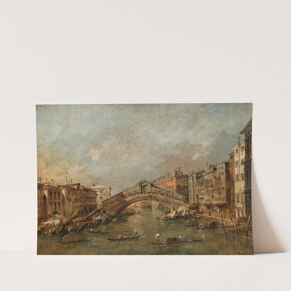 The Rialto Bridge and the Riva del Vin, Venice by Francesco Guardi