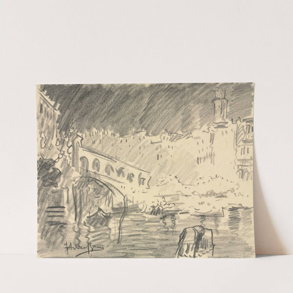 The Rialto Bridge by Italico Brass