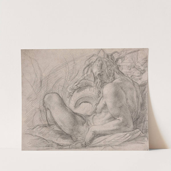 The River God Tiber (Study for a fresco, Miracle of the Snow, or the Foundation of Santa Maria Maggiore, Rome in the Canigiani chapel of S. Felicita, Florence) by Bernardino Poccetti