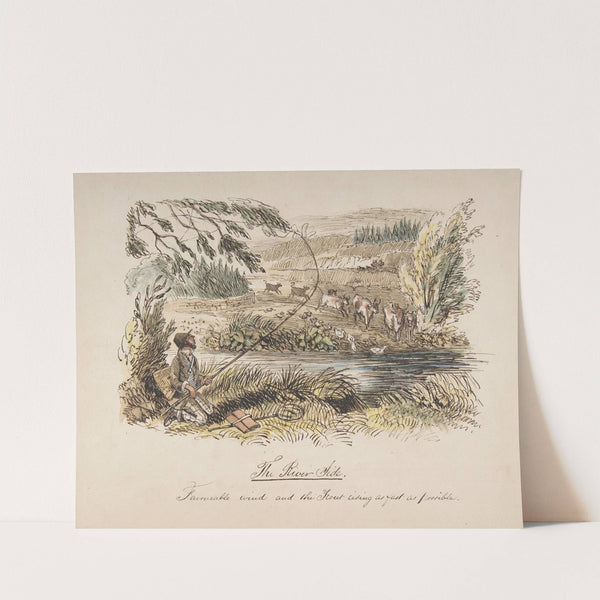 The Riverside, Favourable Wind and the Trout Rising as Fast as Possible by John Leech