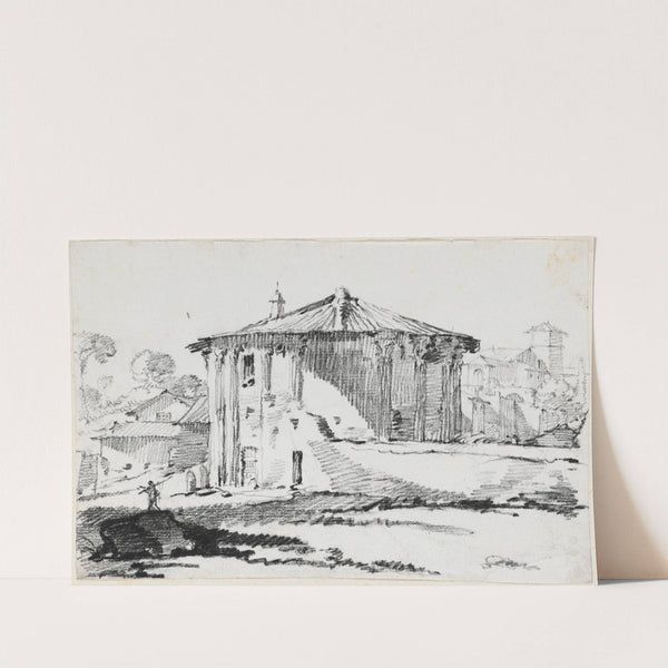 The Round Temple on the Piazza Bocca della Verità,Rome by Joseph-Marie Vien