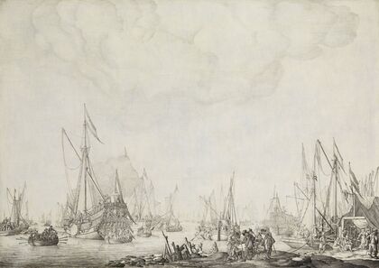 The Royal and State Yachts, possibly the Arrival of Charles II of England at Moerdijk, 1660