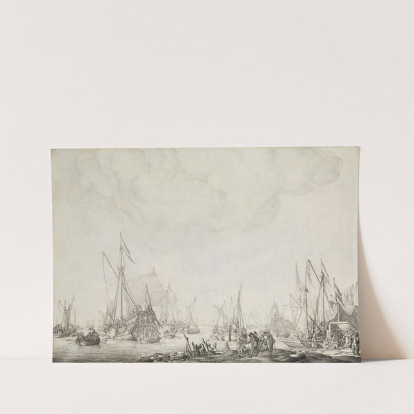 The Royal and State Yachts, possibly the Arrival of Charles II of England at Moerdijk, 1660 by Willem van de Velde the Elder