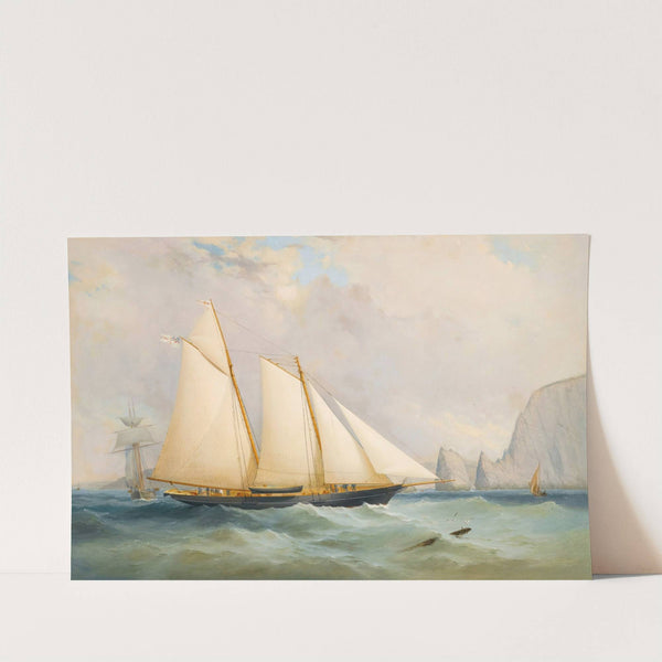 The Royal Yacht Squadron Schooner Viking Off The Needles by Charles Gregory