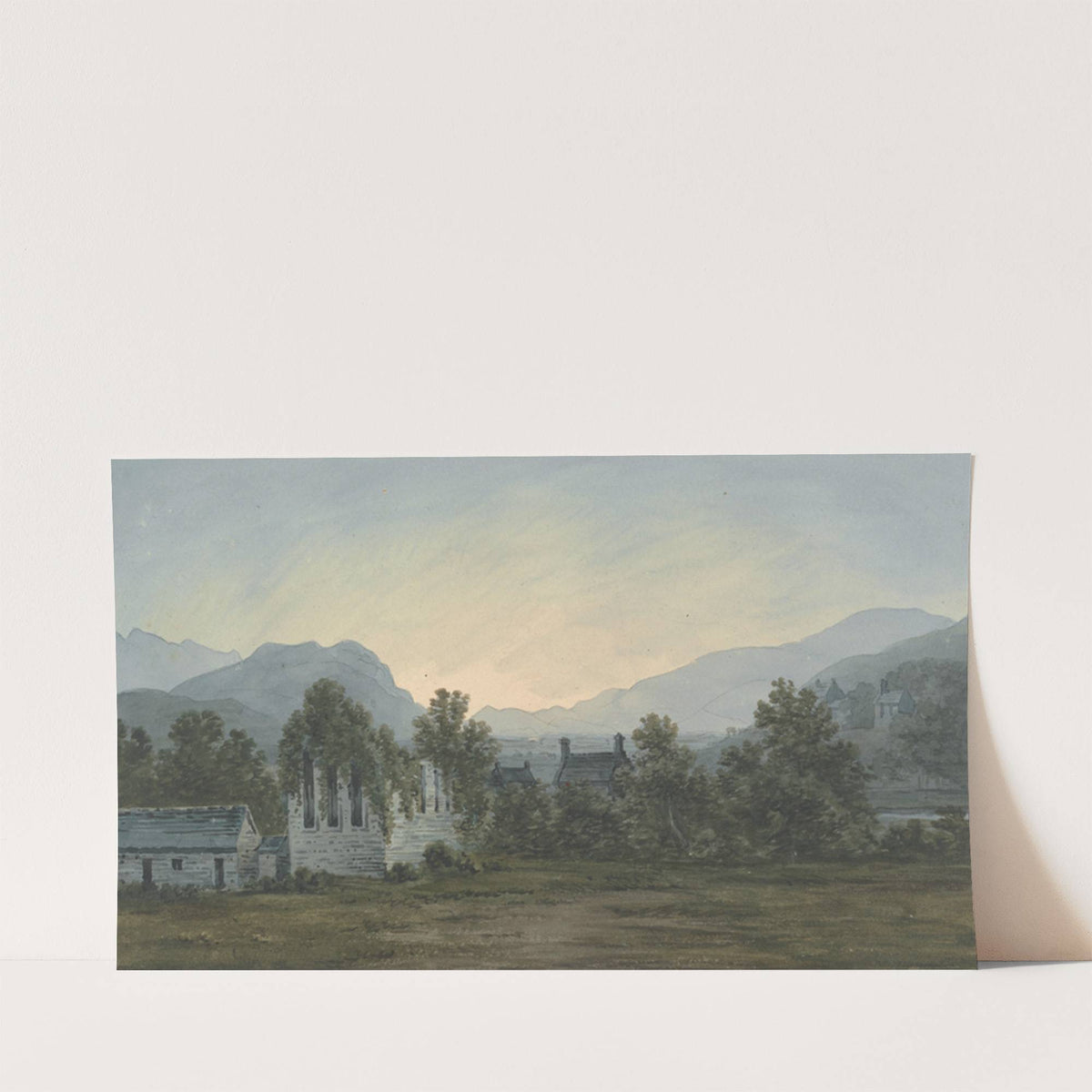 The Ruins of Cymer Abbey on the Mawddach River (1790) by John Warwick Smith