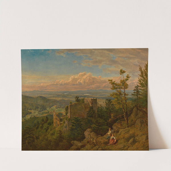 The ruins of the castle at Hohenbaden; looking out over the Rhine valley (1889) by Hans Thoma