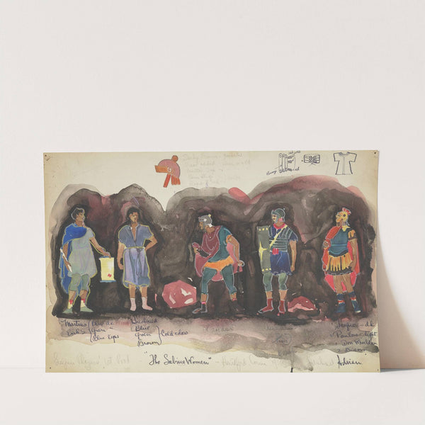 The Sabine Women: Green tunic, blue cloak. Blue robe (1934-1943) by Michael Adrian