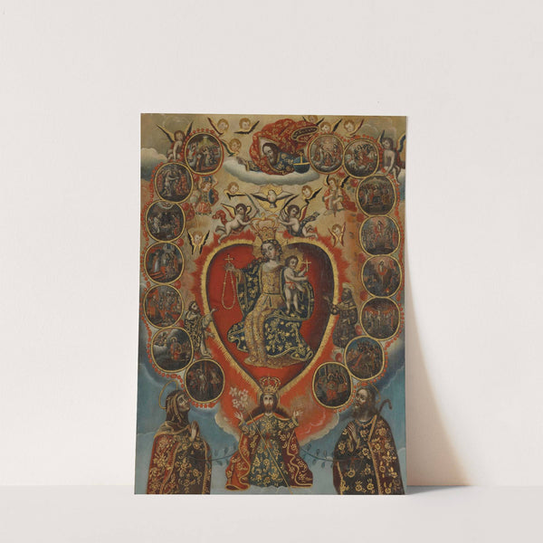 The Sacred Heart surrounded by scenes from the life of Christ by Cuzco School