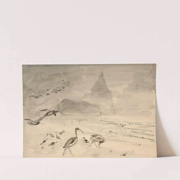 The sands of Tombelaine and Mont Saint-Michel by Félix Bracquemond