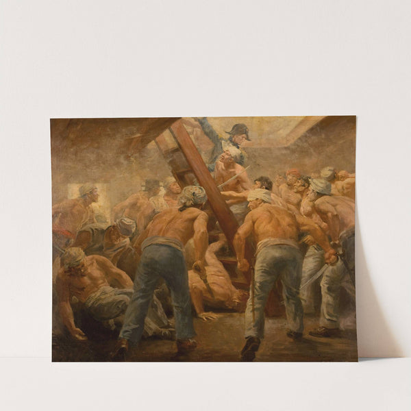 The Scuffle Below Deck (1918) by Anton Otto Fischer