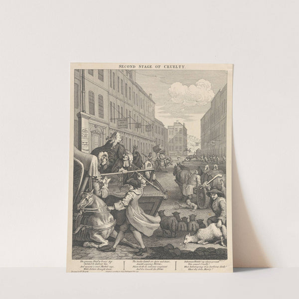 The Second Stage of Cruelty; Second, Coachman Beating a Fallen Horse by William Hogarth