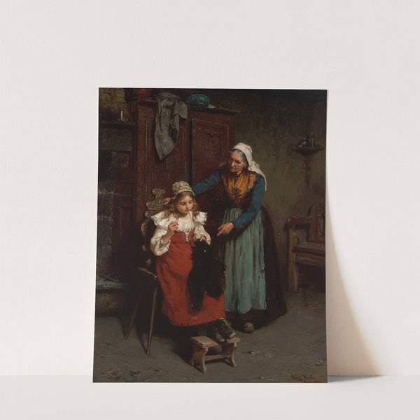 The Sewing Lesson by Gustave Henry Mosler