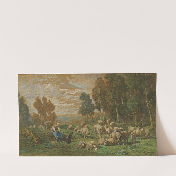 The Shepherdess (c. 1869) by Charles Emile Jacque