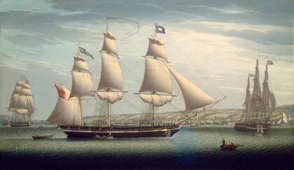 The Ship ‘Favorite’ Maneuvering Off Greenock (1819)