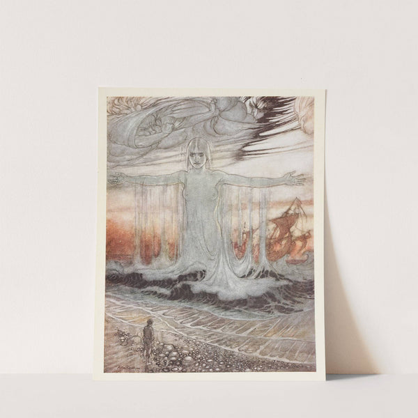 The Shipwrecked Man and the Sea (1912) by Arthur Rackham