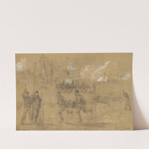 The signal telegraph train as used at the battle of Fredericksburg by Alfred Rudolph Waud