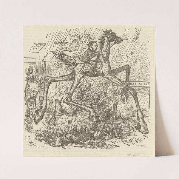 The situation at Paris. General Carnage on his high horse (1871) by Thomas Nast
