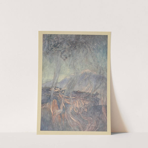 The sleep of Brunnhilde (1910) by Arthur Rackham