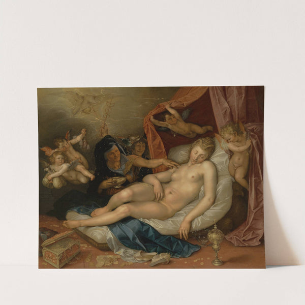 The Sleeping Danaë Being Prepared to Receive Jupiter by Hendrick Goltzius