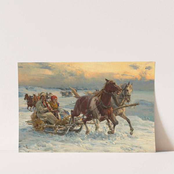 The sleigh ride by Alfred Von Wierusz-Kowalski