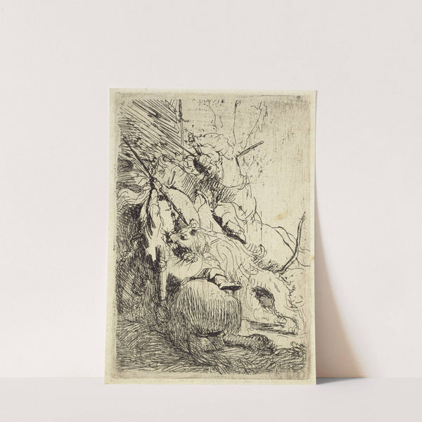 The Small Lion Hunt (with one lion) by Rembrandt van Rijn