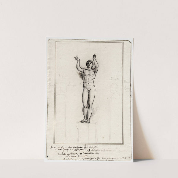 The so-called orante (praying youth) from Berlin, flanked by busts of Lycurgus and Socrates by David Humbert de Superville