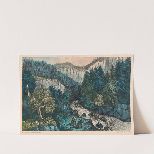 The source of the Hudson; in the Indian pass, Adirondacks by Currier & Ives.