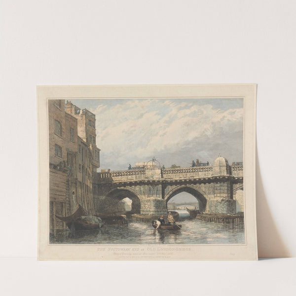 The Southwark End of Old London Bridge (1831) by Edward William Cooke