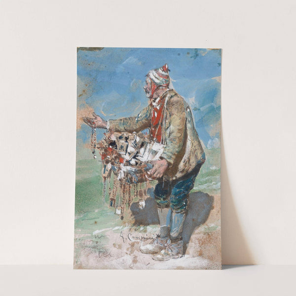 The Souvenir Seller in Montevergine by Alceste Campriani