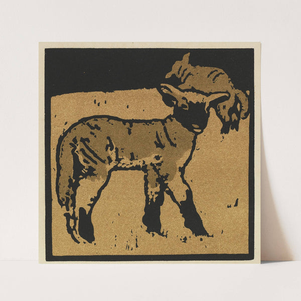 The Square Book of Animals; The Very Tame Lamb (1899) by William Nicholson