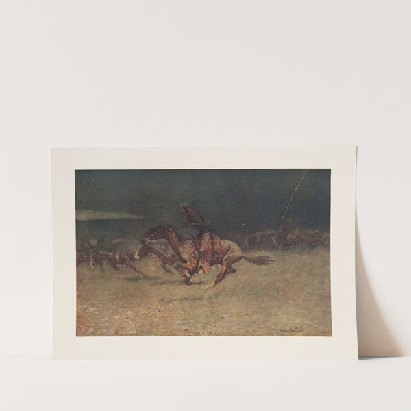 The stampede by lightning (1908) by Frederic Remington