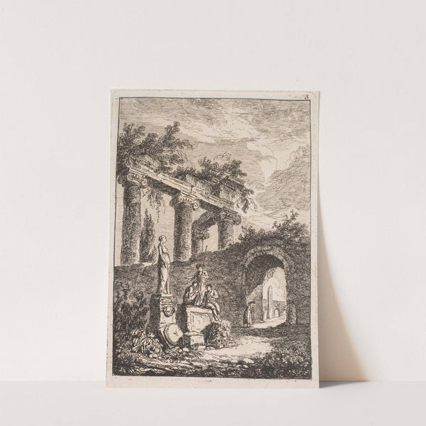 The Statue in Front of Ruins (1763-1764) by Hubert Robert