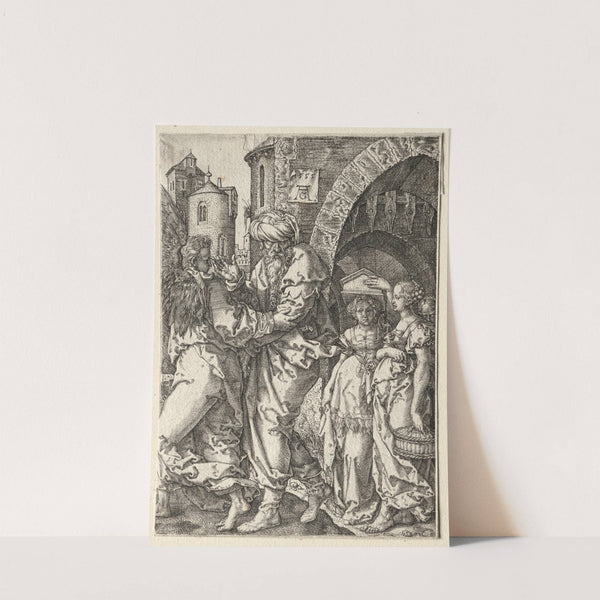 The Story of Lot; Lot and His Family Fleeing Sodom (1555) by Heinrich Aldegrever
