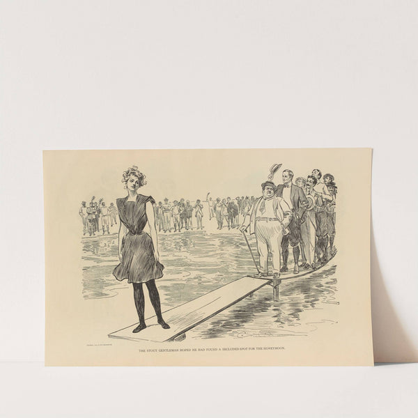 The stout gentleman hoped he had found a secluded spot for the honeymoon (1893-1900) by Charles Dana Gibson