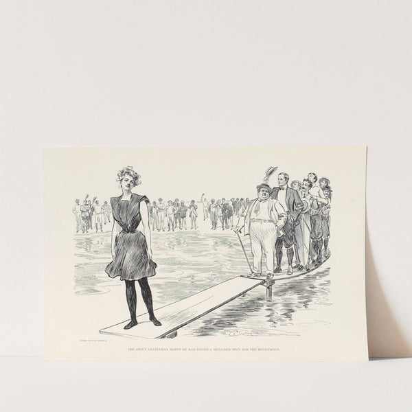 The stout gentleman hoped he had found a secluded spot for the honeymoon (1900) by Charles Dana Gibson