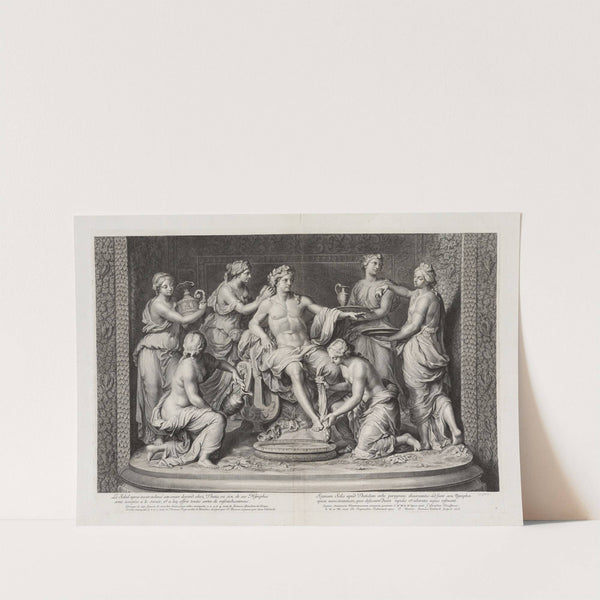 The Sun, having completed its course, descends by Thetis, where six of her nymphs are servin (1678) by Jean Edelinck